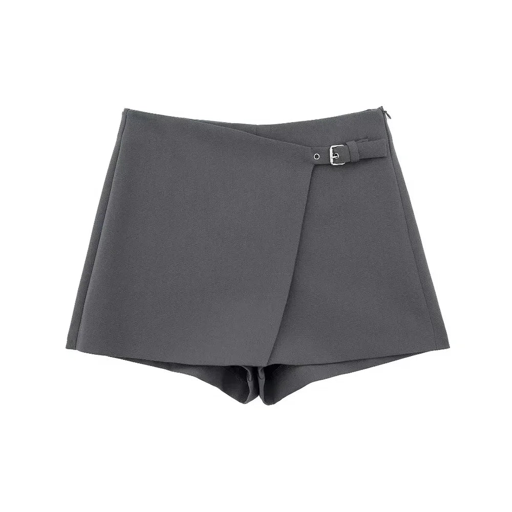 TRAF Asymmetric Shorts Skirts with Tab for Women