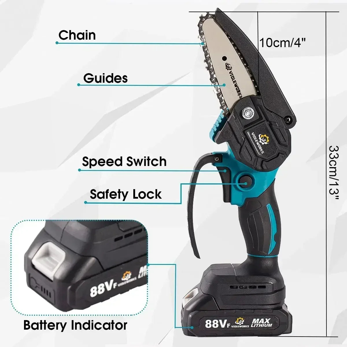 1200W 4-Inch Mini Electric Chainsaw