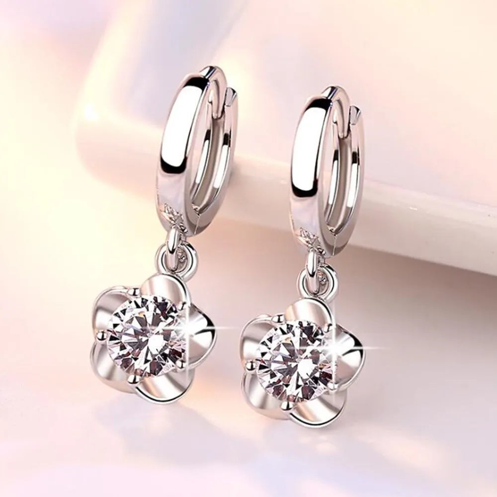 925 Sterling Silver Earrings Jewelry with High Quality Retro Simple Pattern