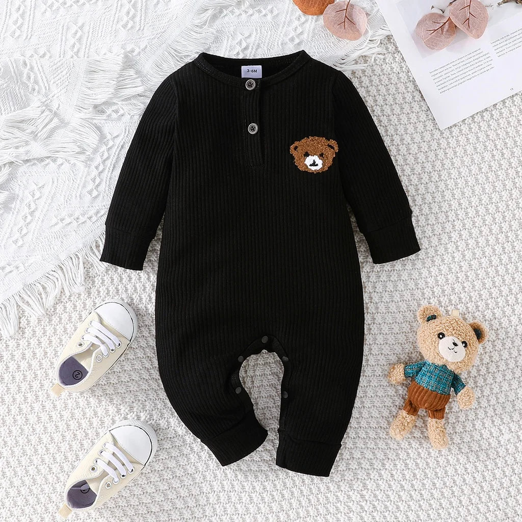Newborn Baby Cartoon Bear Long Sleeve Onesies