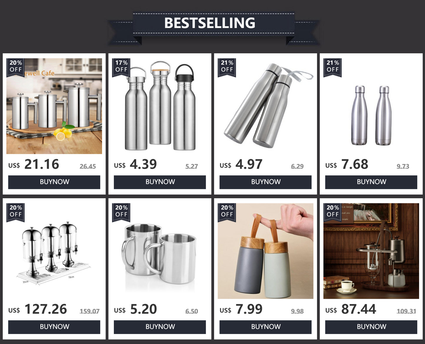 500ml/1000ml rugged stainless steel sports water bottle