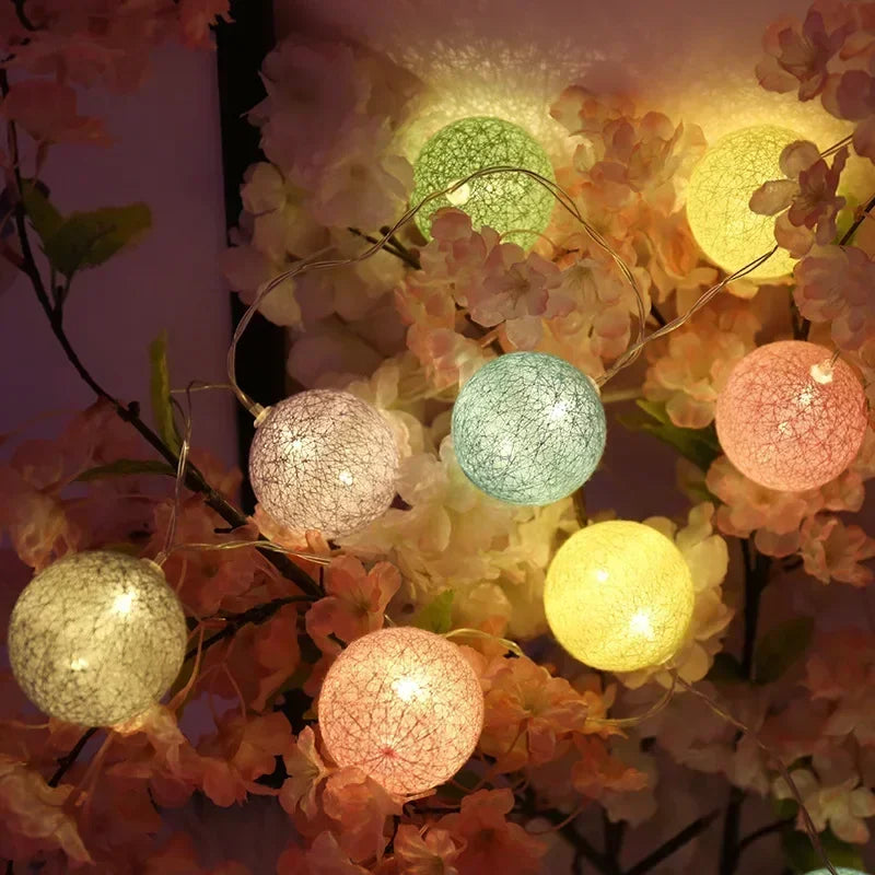 3M 20 LED Cotton Garland Balls Lights