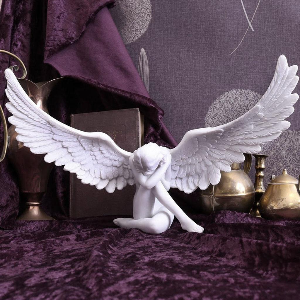 Retro Resin Angel Wing Figurine Vivid Statue