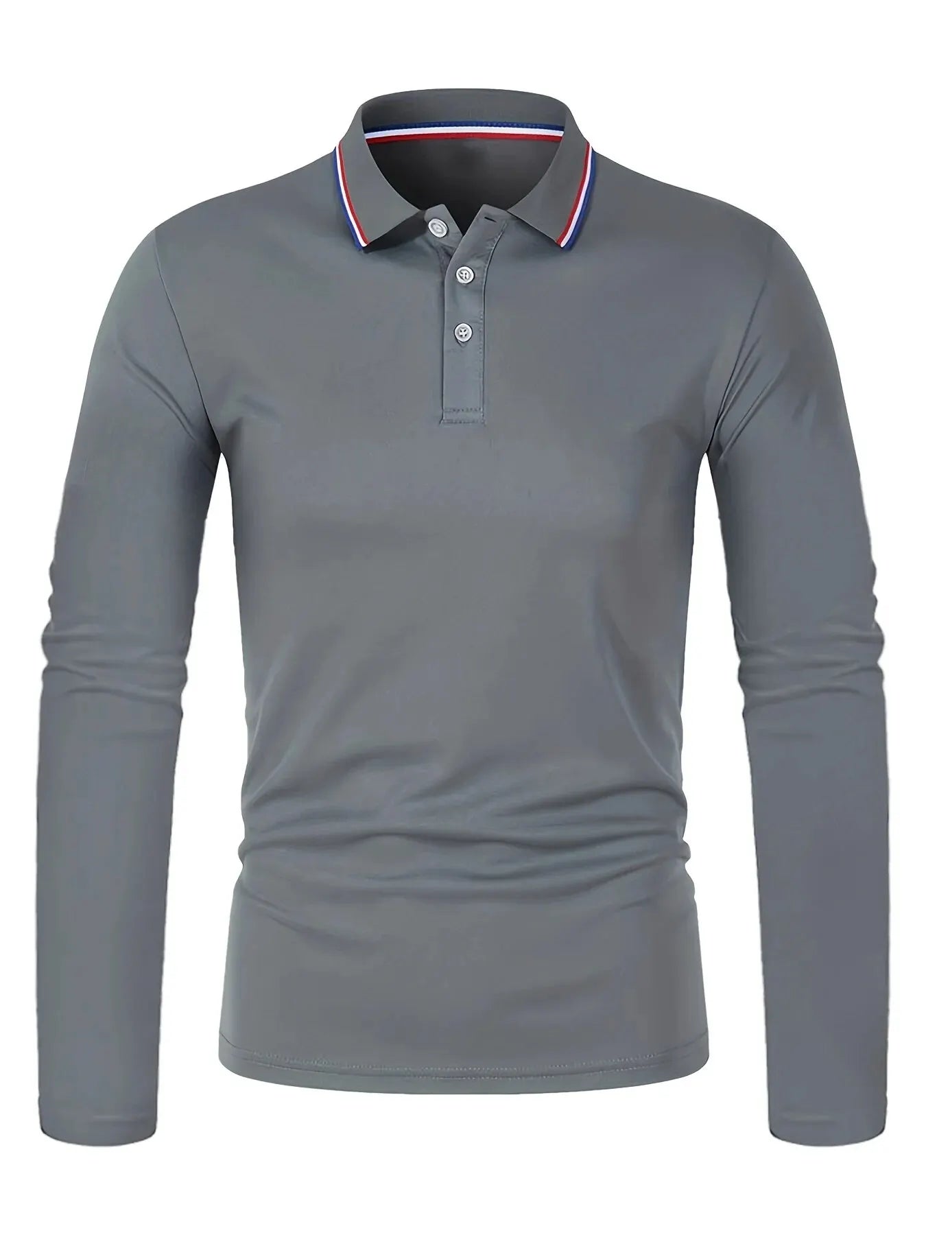 Men's Casual Long Sleeve Polo Shirt