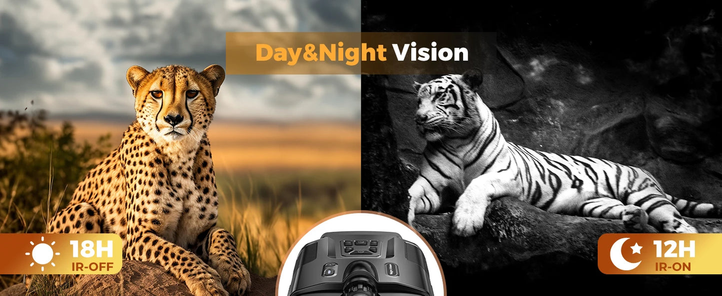 4K Infrared Night Vision Binoculars – 8X Digital Zoom with 600m Range for Hunting & Surveillance