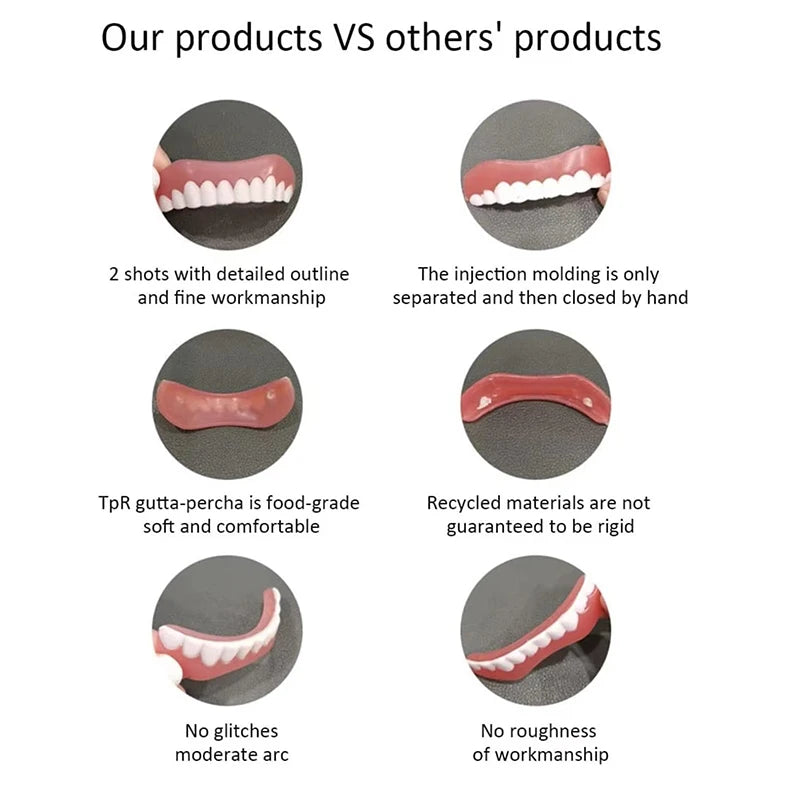 Dentures Face Makeup Teeth Stickers – Realistic Orthodontic Simulation