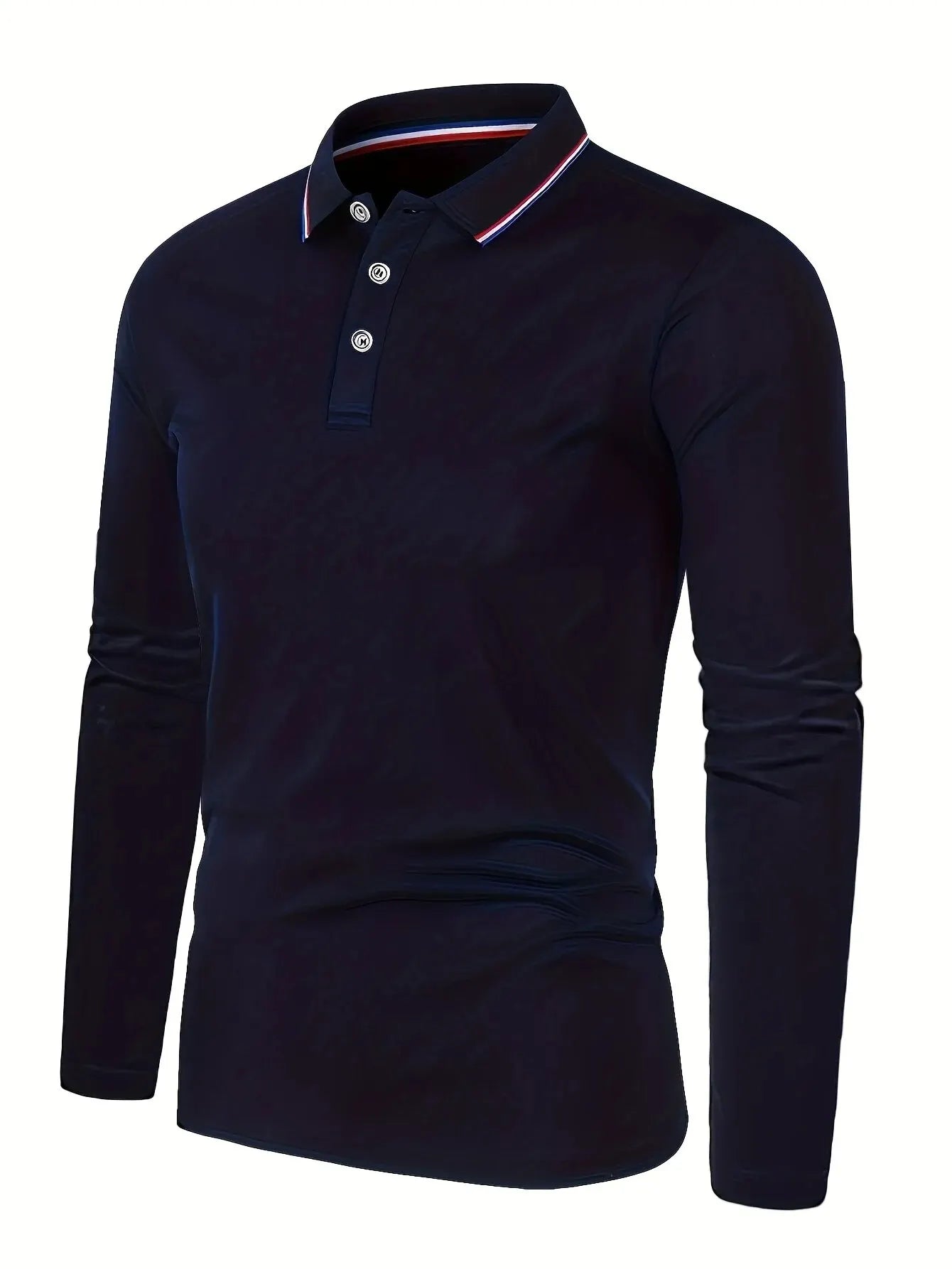 Men's Casual Long Sleeve Polo Shirt