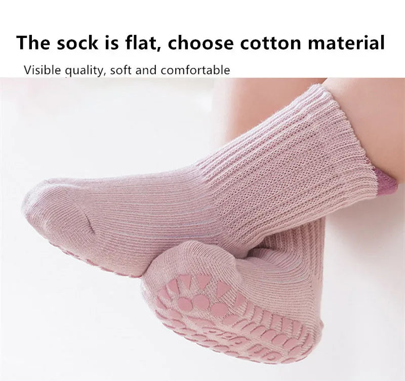 3 Pairs Baby Anti-Slip Socks for Boys & Girls (0-6 Years)