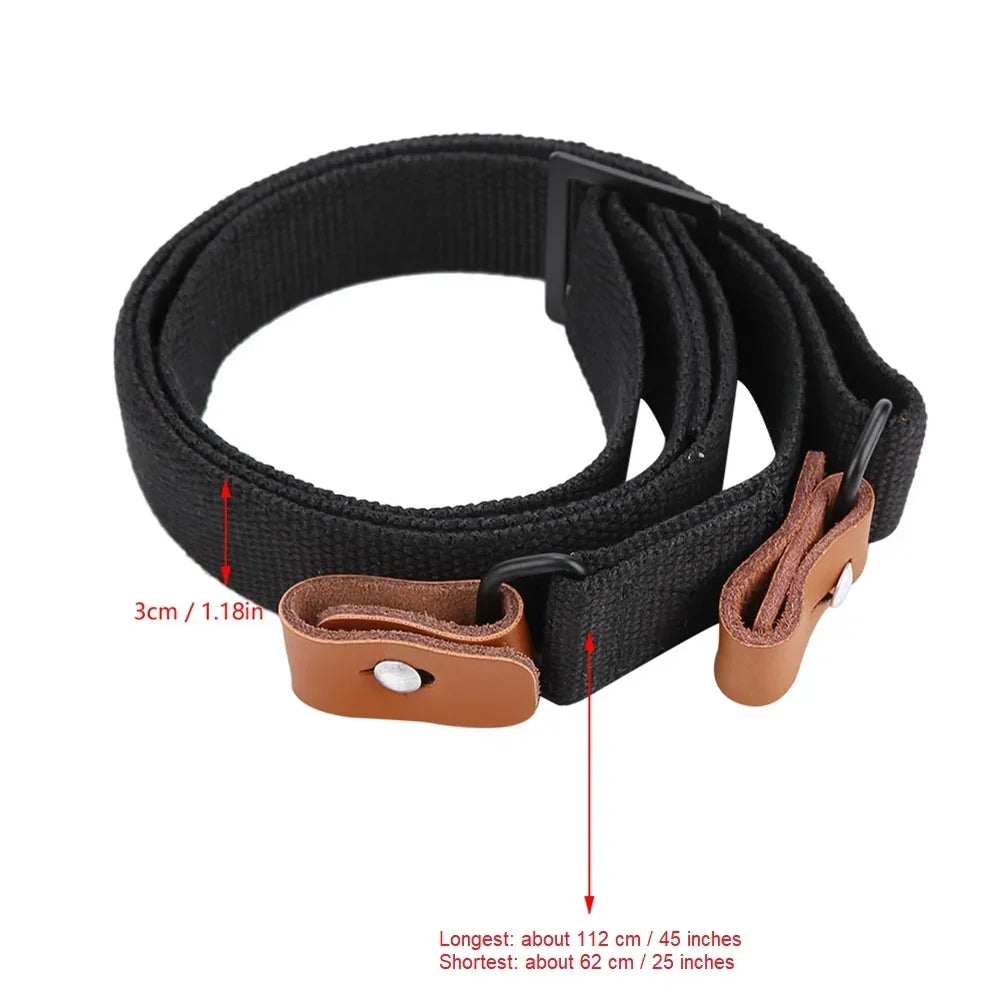Original Gun Sling Airsoft Military Hunting Shooting Adjustable Leather Two Point Tactical AK Rifle Strap Outdoor Survival Belt