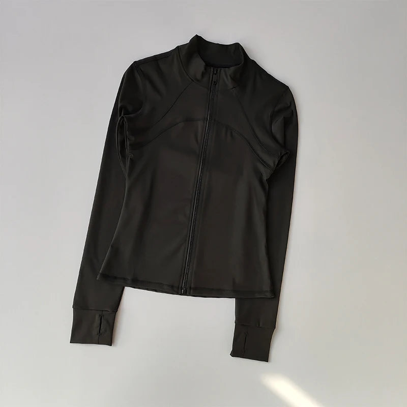 Yoga Suit Women's High-end Standing Collar Long-Sleeved Sports Jacket