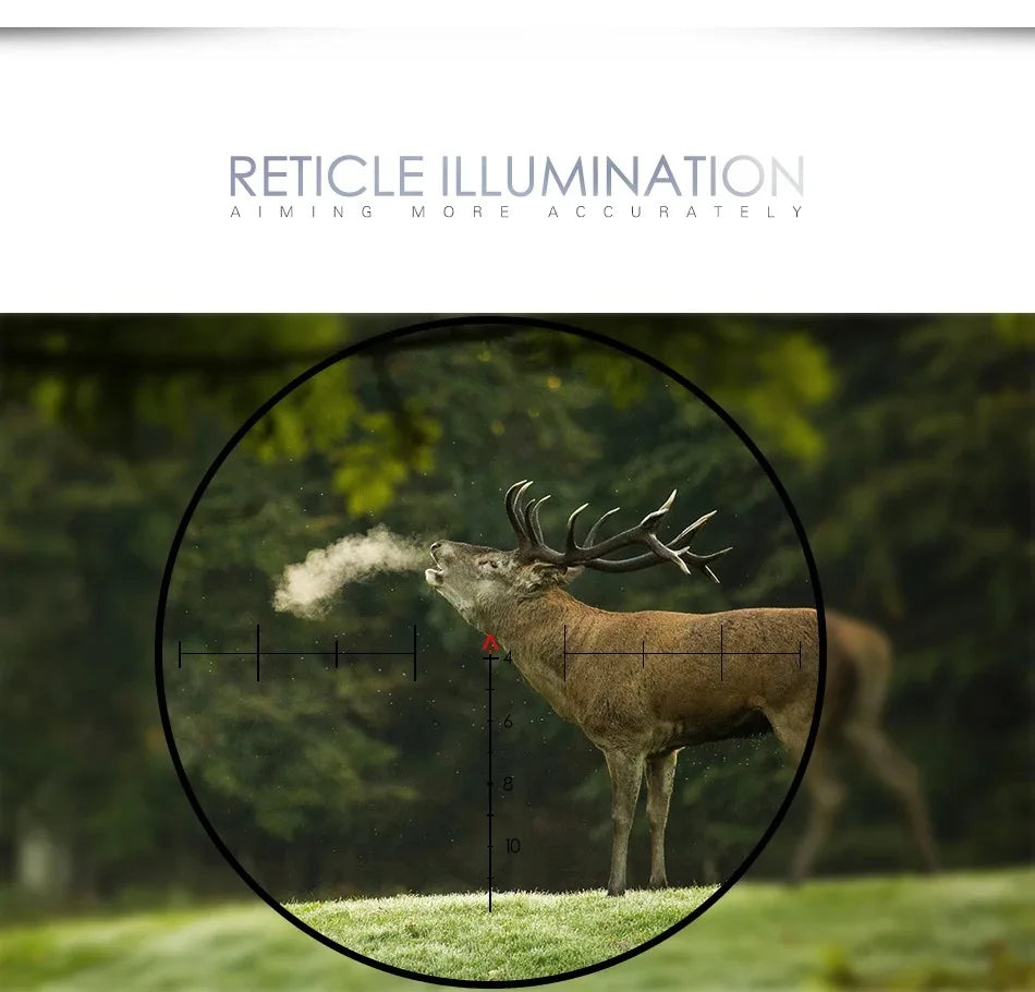 4X32 Hunting Riflescope with Real Fiber Optics & Illuminated Reticle