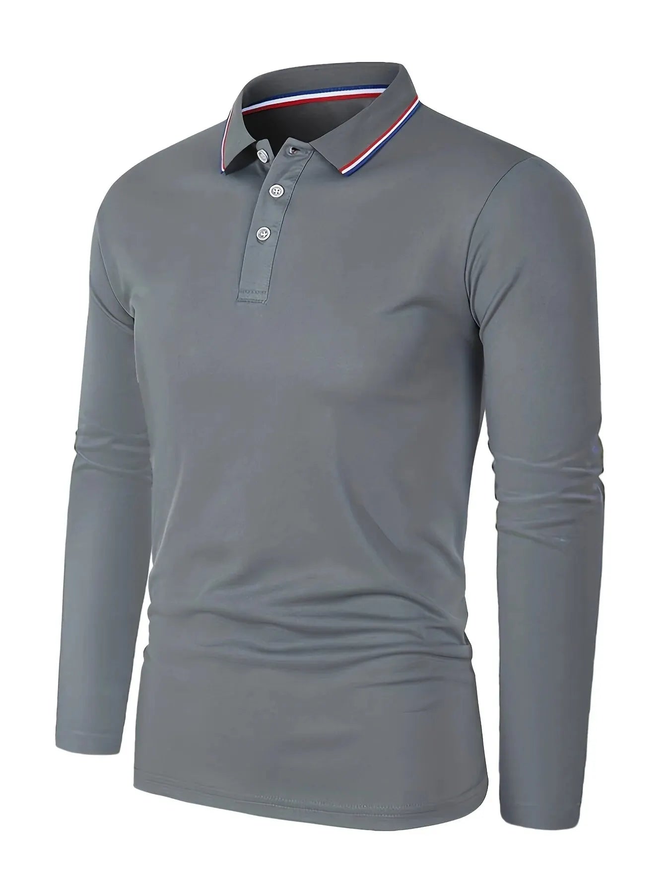Men's Casual Long Sleeve Polo Shirt