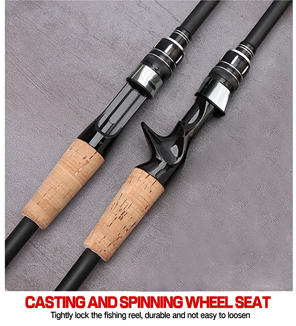 Baitcasting Lure Fishing Rod – Lightweight Telescopic Design with Wooden Handle