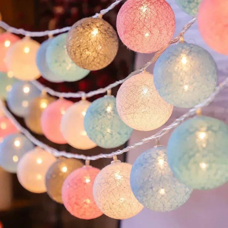 3M 20 LED Cotton Garland Balls Lights
