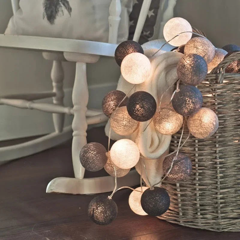 3M 20 LED Cotton Garland Balls Lights