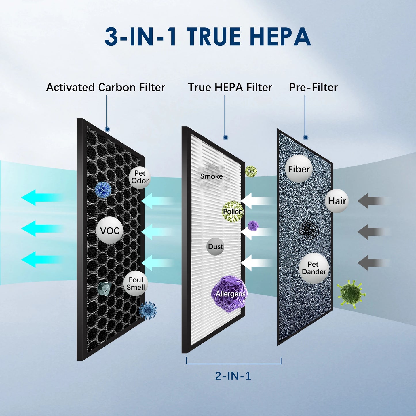 Sejoy Air Purifier with HEPA Filter and Ionizer