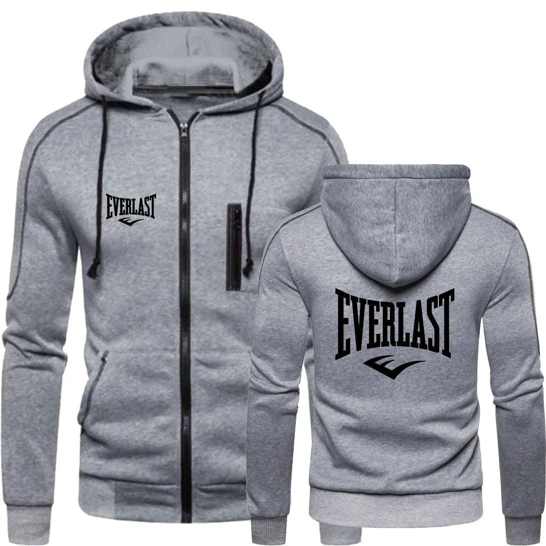 2024 EVERLAST Men’s Zipper Hoodie & Blazer Casual Warm Winter Sportswear Set