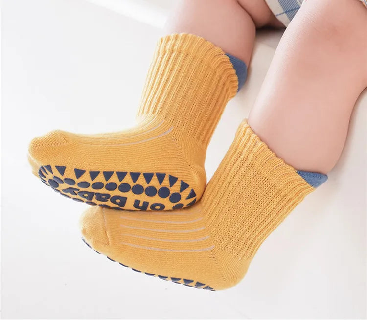 3 Pairs Baby Anti-Slip Socks for Boys & Girls (0-6 Years)
