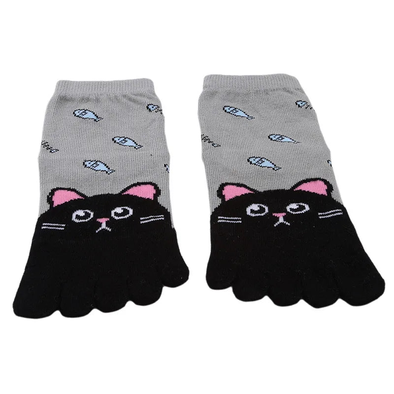 Cotton Animal Pattern Five-Finger Socks