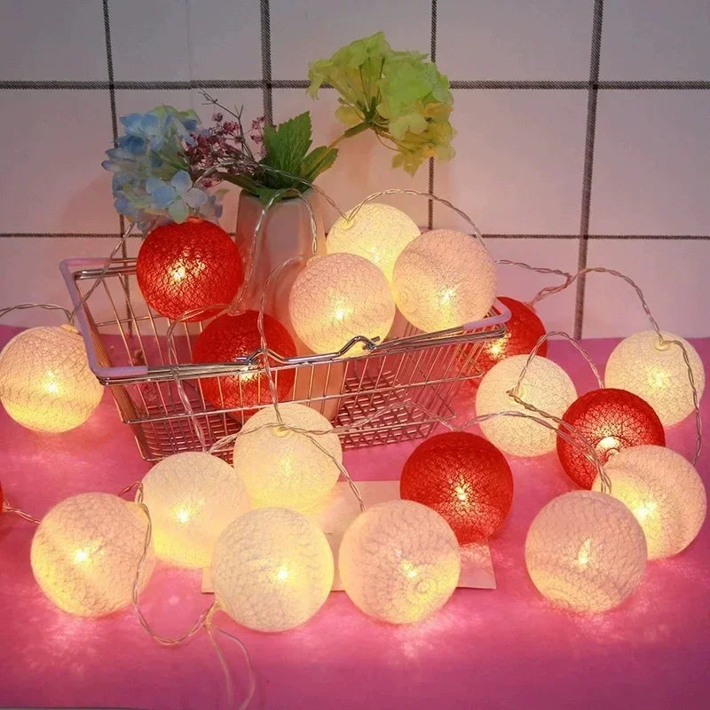 3M 20 LED Cotton Garland Balls Lights