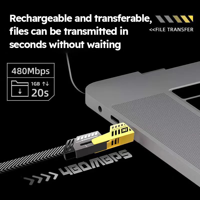 4-in-1 Fast Charging Cable USB A Type-C Dual Connector Lighting Nylon Braided PD 65W 27W for iPhone Android Xiaomi