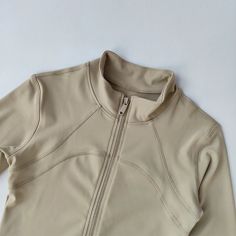 Yoga Suit Women's High-end Standing Collar Long-Sleeved Sports Jacket