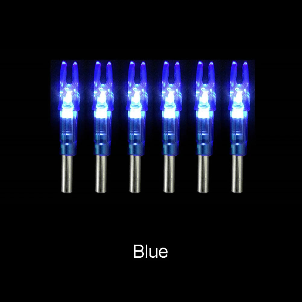 6pcs LED Glowing Arrow Nocks – Luminous Lighted Nocks for 6.2mm Compound Bow Arrow Shafts