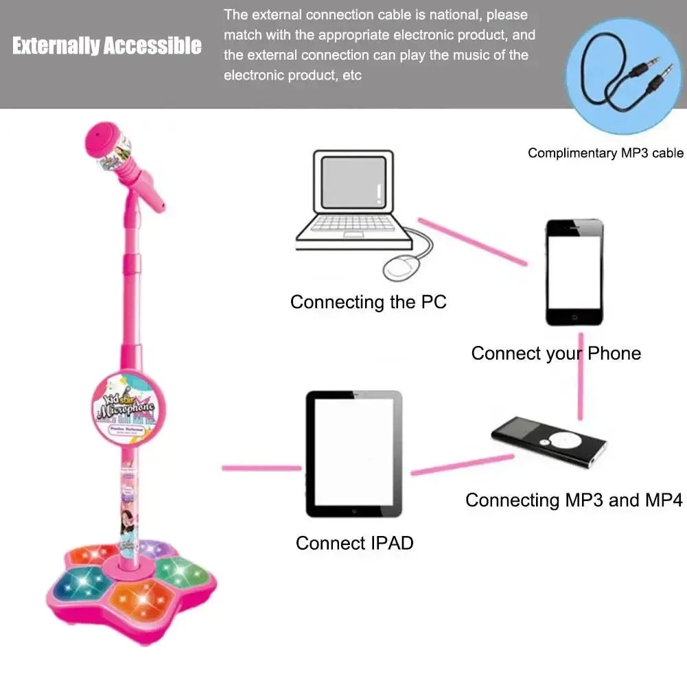 Kids Microphone with Stand Karaoke Toy