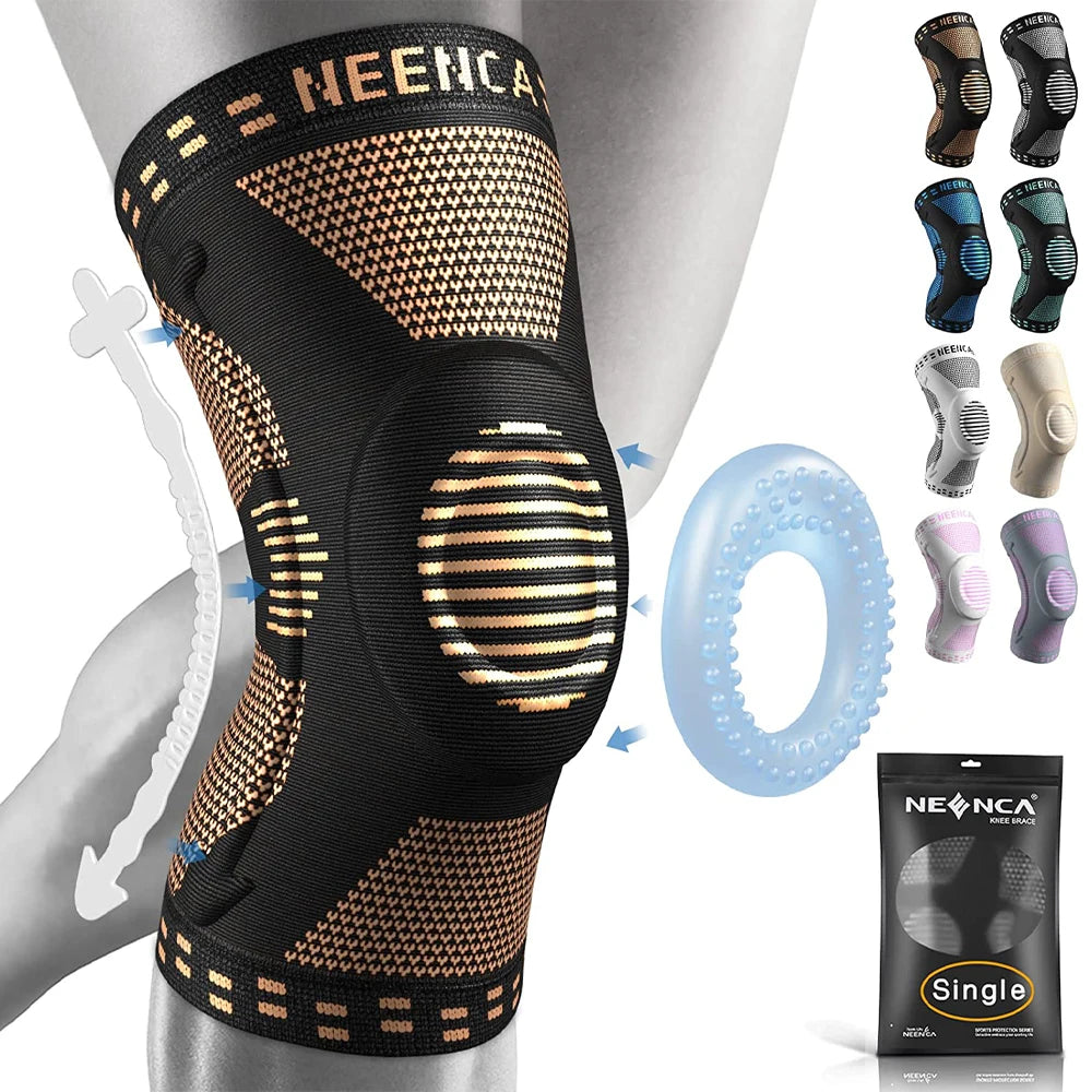 NEENCA Copper Knee Brace with Patella Gel Pad & Side Stabilizers