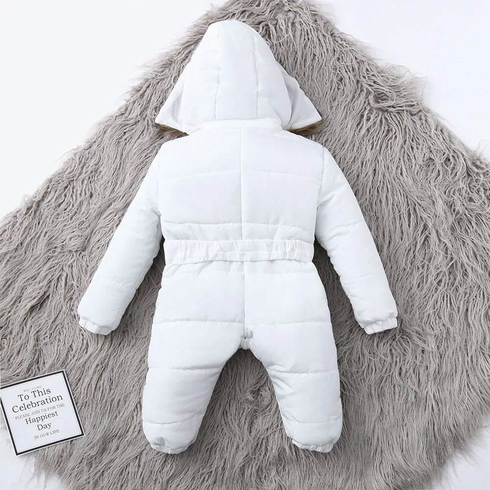 Infant Warm Hooded Coat & Jumpsuit Set