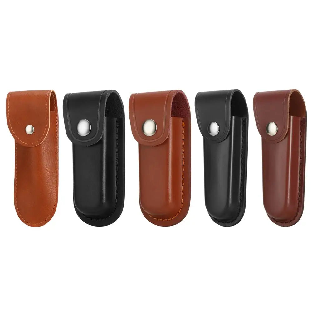 Brown Leather Sheath for Fold Knife, Flashlight, or Tools