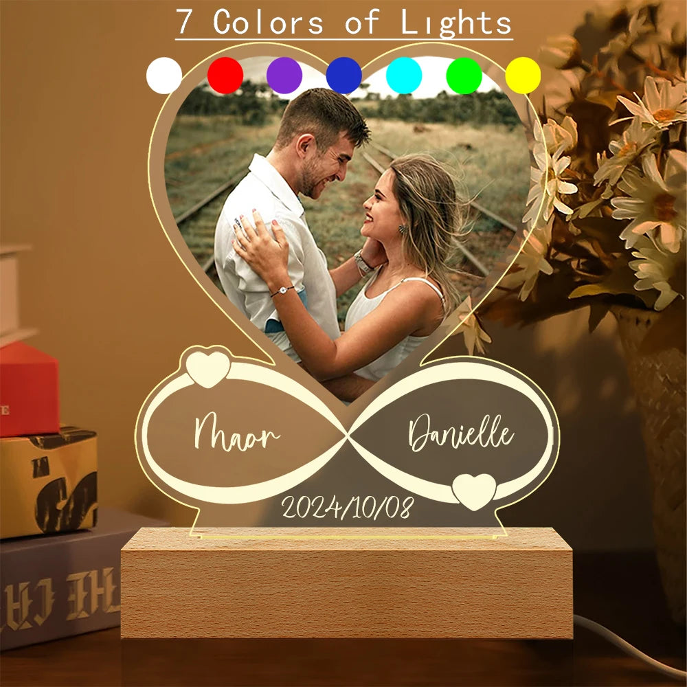 Personalized Anniversary Women Men Couples Gifts Custom Photo Love Frame Acrylic Plaque Valentine's Day