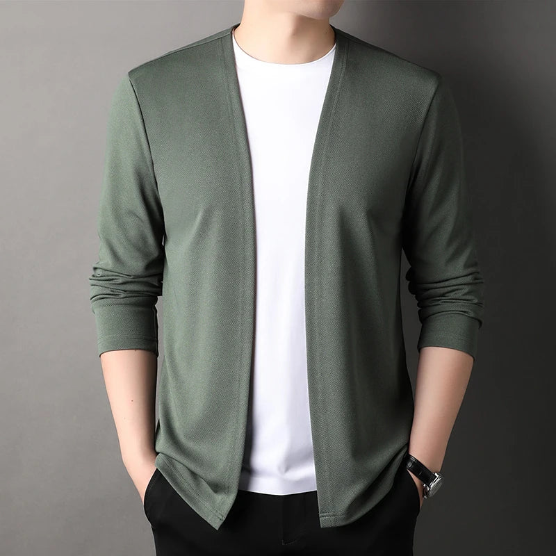 Men's Long Sleeved Cardigan Jacket