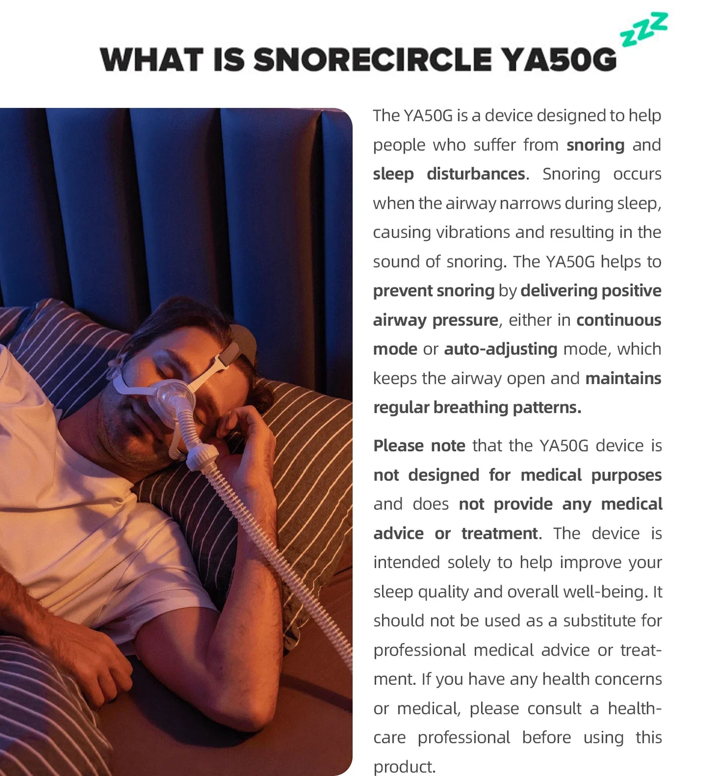 Mini Bluetooth CPAP anti-snoring device