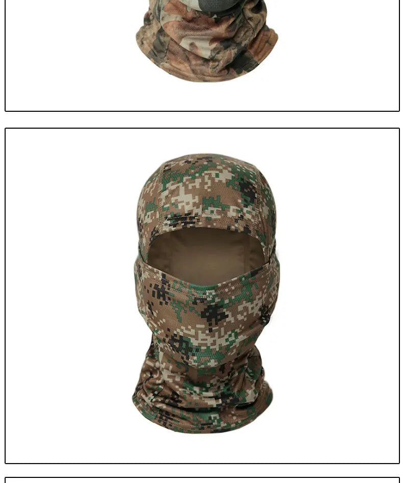 Balaclava Camouflage Full Face Mask – Multicam Neck Gaiter for Hunting, Cycling, and Wargames
