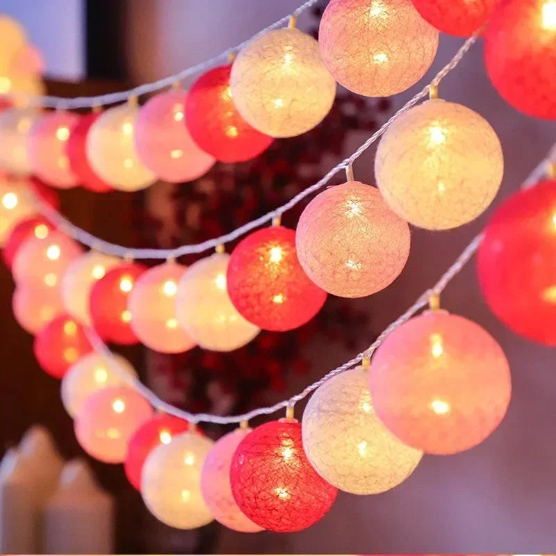 3M 20 LED Cotton Garland Balls Lights