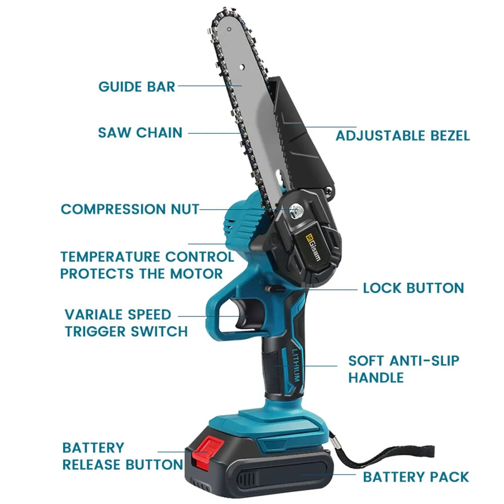 6-Inch Mini Electric Chain Saw