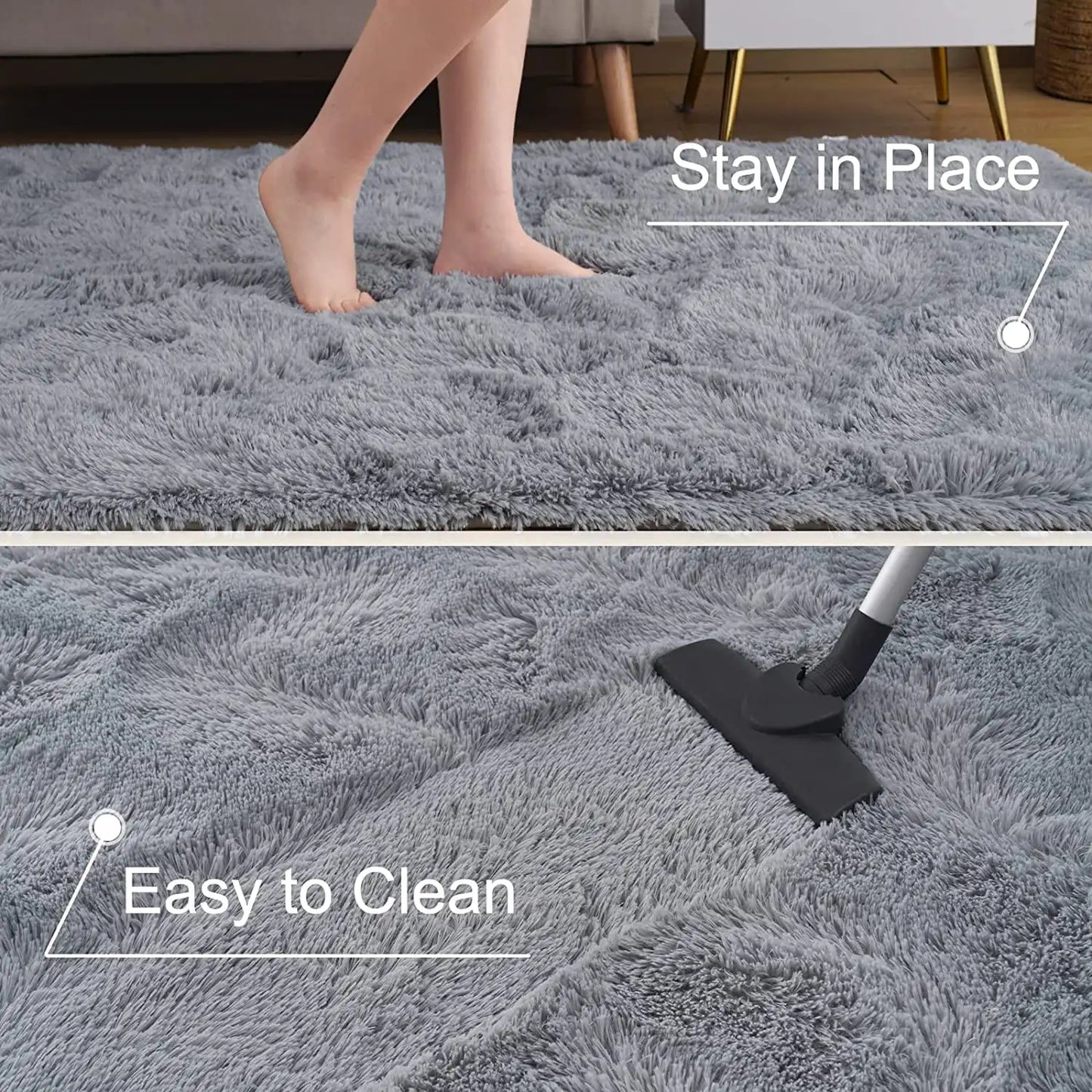 Fluffy Plush Soft Area Rug for Living Room & Kids' Rooms