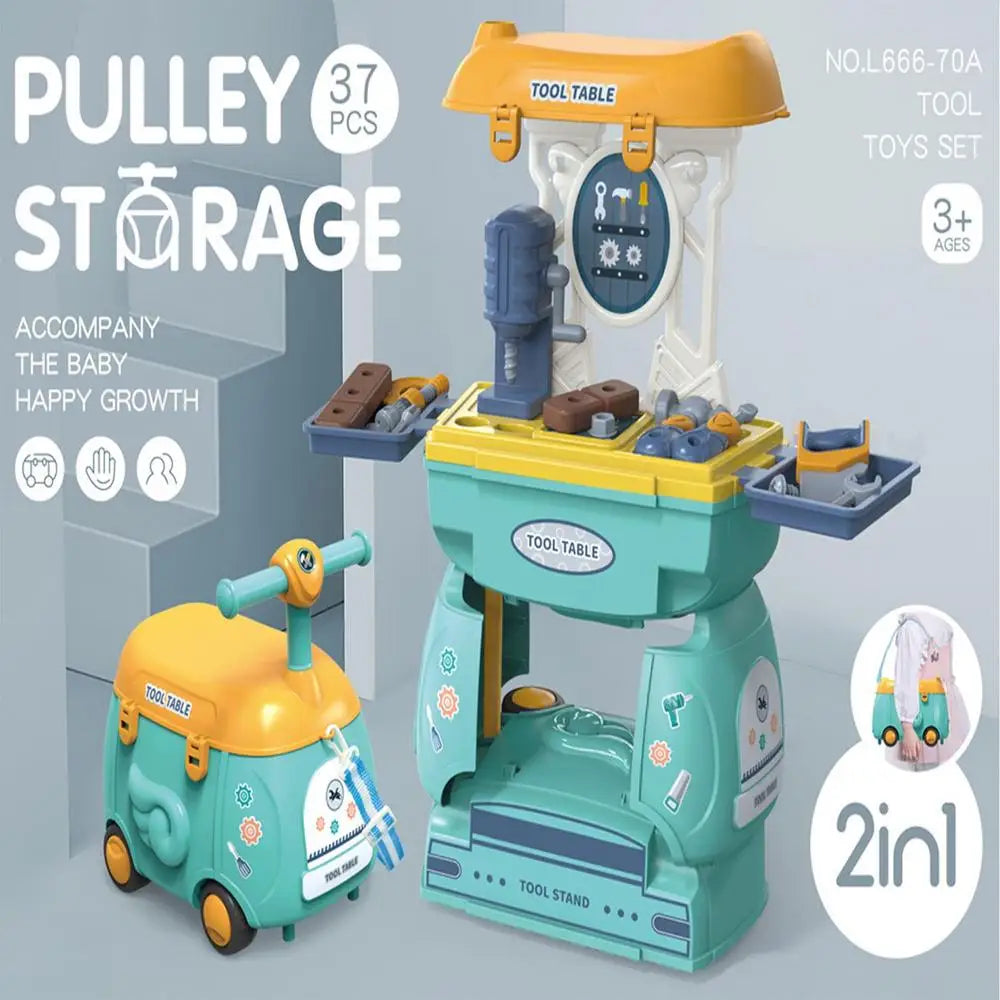 2-in-1 Cartoon Storage Car Pretend Toy Set