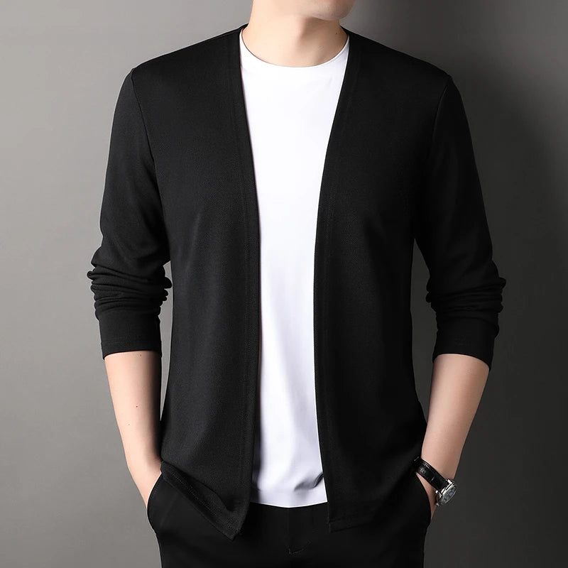 Men's Long Sleeved Cardigan Jacket