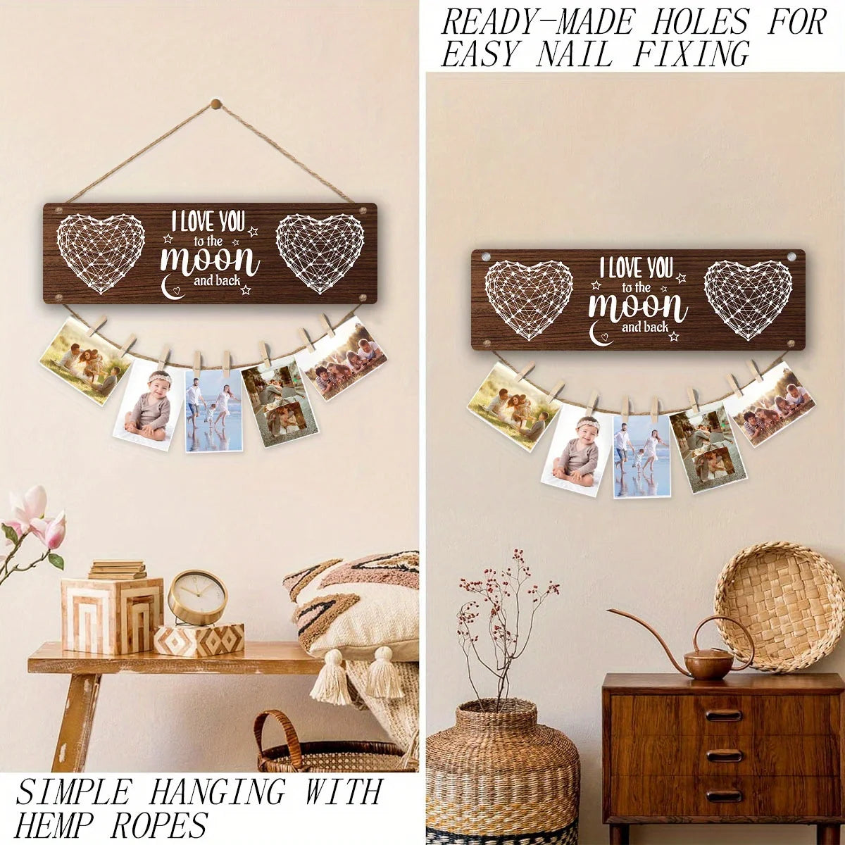 Romantic Wooden Plaque Picture Frame
