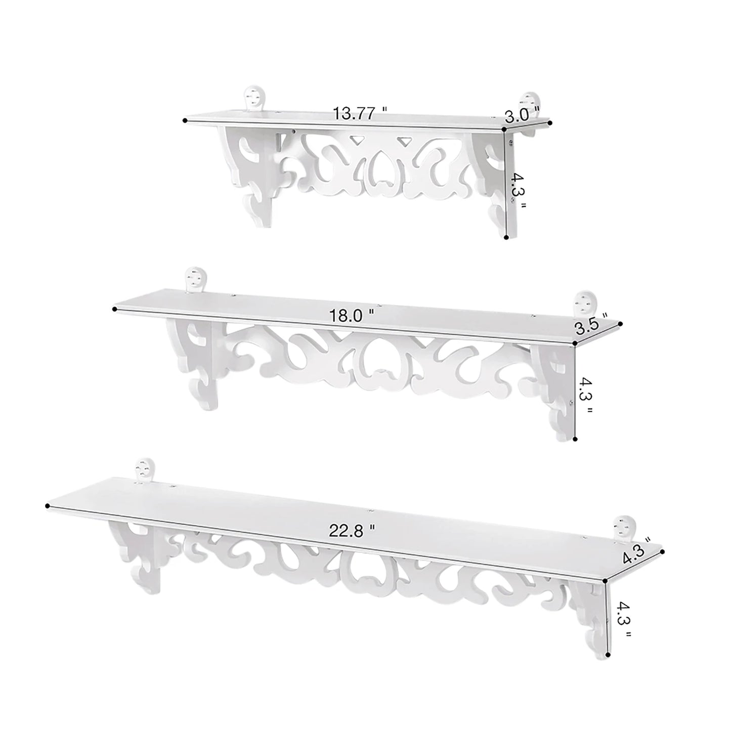 Floating Wall Storage Rack Set of 3