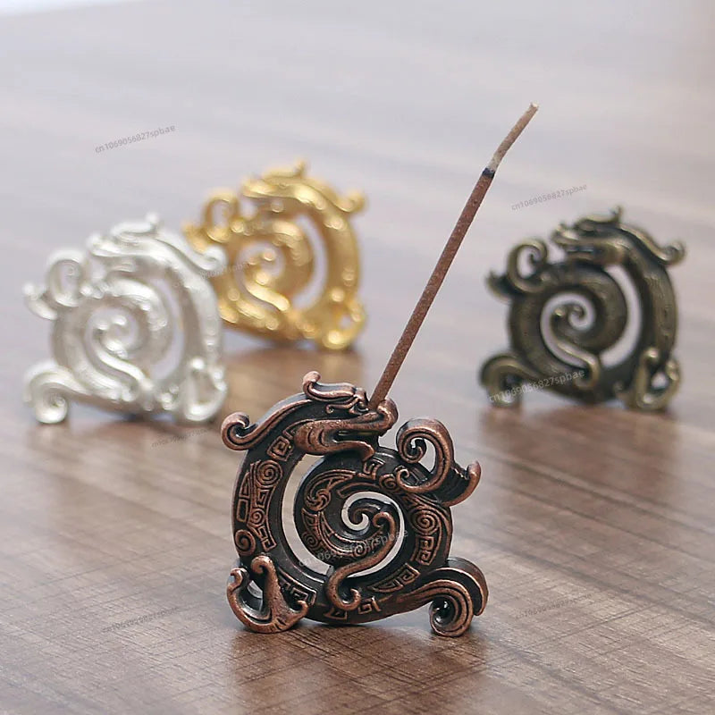 Copper Chinese Dragon Incense Holder