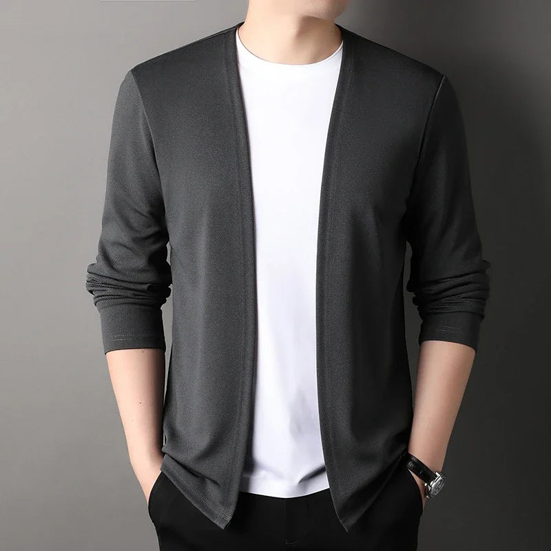Men's Long Sleeved Cardigan Jacket