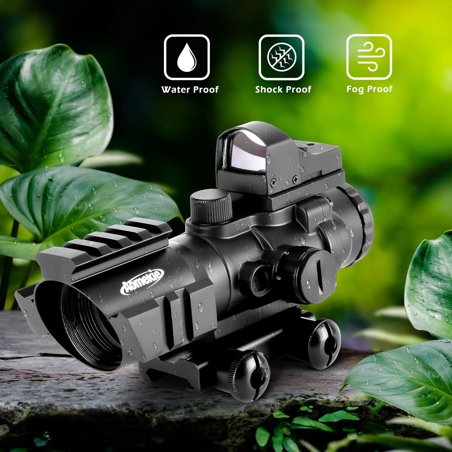 4X32 Tactical Red & Green Illuminated Scope with Mini Red/Green Dot Sight – Versatile Optic for Hunting & Shooting