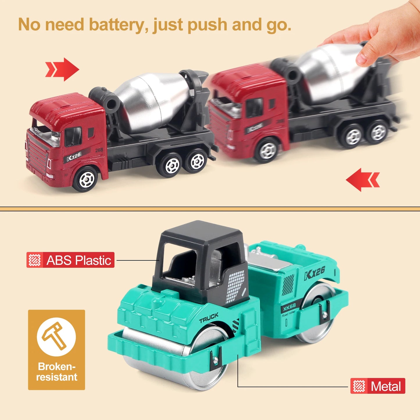 8pcs/set Alloy Engineering Truck Set