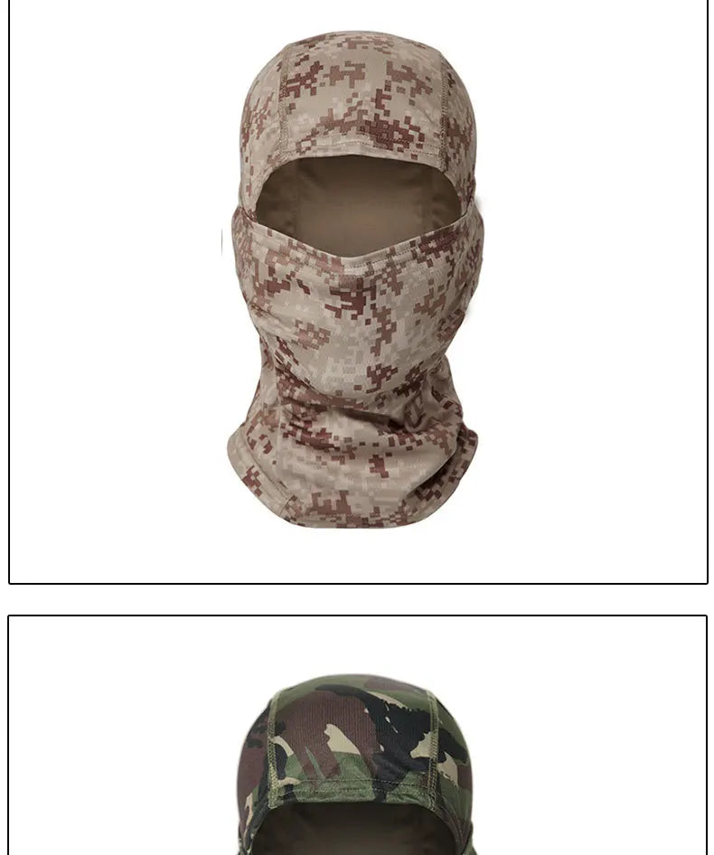 Balaclava Camouflage Full Face Mask – Multicam Neck Gaiter for Hunting, Cycling, and Wargames