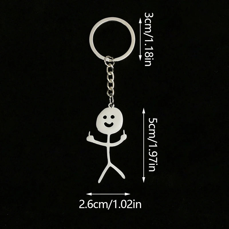 2pcs/set Stickman Matching Heart Keychain