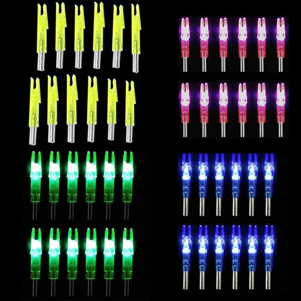 6pcs LED Glowing Arrow Nocks – Luminous Lighted Nocks for 6.2mm Compound Bow Arrow Shafts