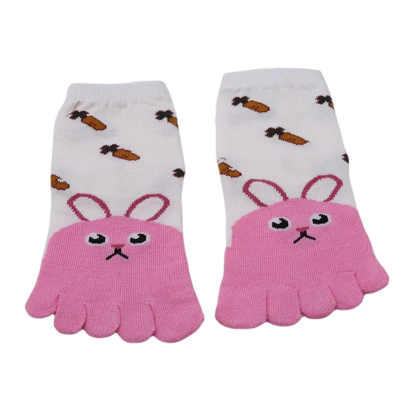 Cotton Animal Pattern Five-Finger Socks
